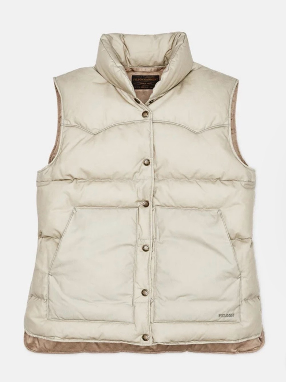 Filson Cream Quilted Puffer Vest NWT